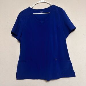 Cherokee Infinity Women’s Galaxy Blue uniform Scrub Round Neck Top Size XL 2624A
